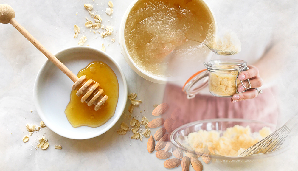 Homemade Face Scrub with Honey and Almond Scrub Exfoliating Recipe